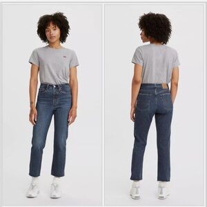 Wedgie Straight Fit Raw Hem Ankle Crop Jeans | 27W x 26L | Salsa Roll Dark Wash